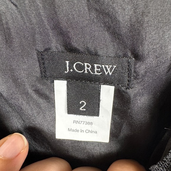 J Crew Dress Womens 2 Black Silk Lined Textured Tulle Shift Floral Romantic Goth - Picture 8 of 13